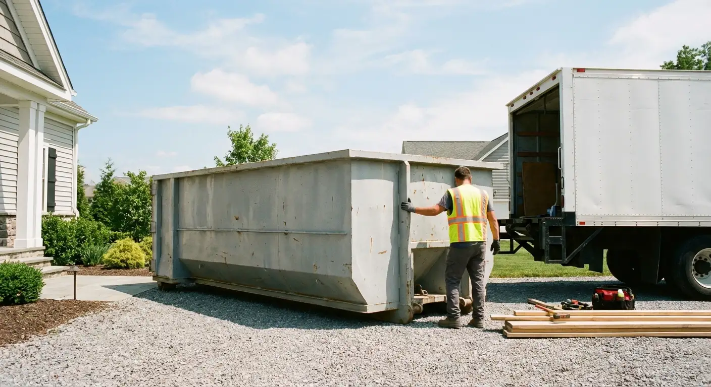 Roll-off dumpster dimensions and footprint visualization in Hartford, CT