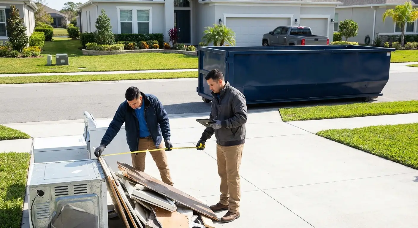 Concrete dumpster rental delivery truck in Hartford, CT